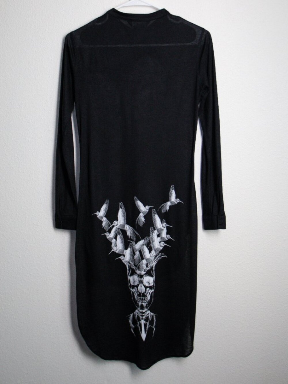 Thomas Wylde Skull & Birds Hi Low Tunic Top XS